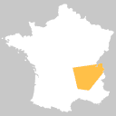 Положение Альп на карте Франции