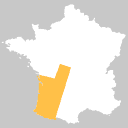 Положение региона Лимузен — Аквитания на карте Франции
