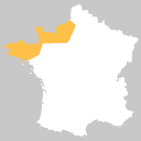 Положение Бретани и Норомандии на карте Франции