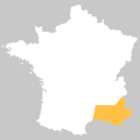 Положение региона Прованс — Лазурный берег на карте Франции